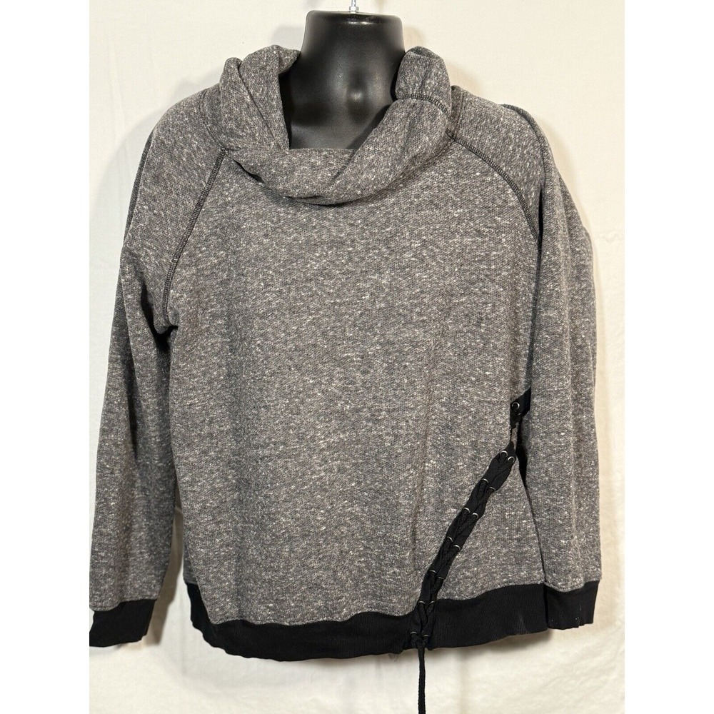 Maurices Sweatshirt Size XXL Long Sleeve Gray‎ Cowl Cut Out Neck Lace Up Accent